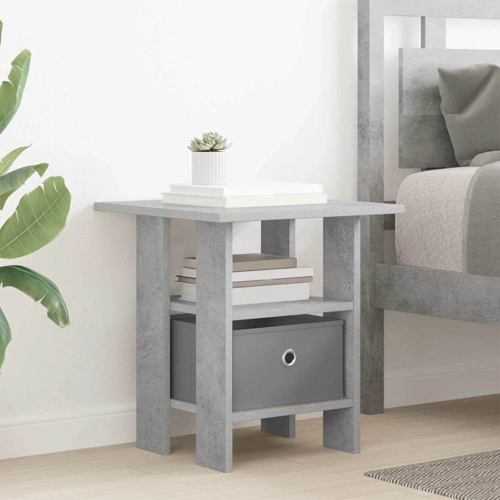 Comodino 2 pcs Grigio cemento 41 x 40 x 45 cm Legno multistrato