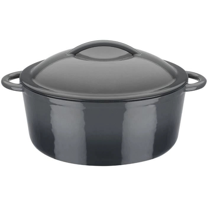 Pentola in ghisa solida - GSW - GREY SHADOW - 24 cm - Rotonda - Induzione - Grigio