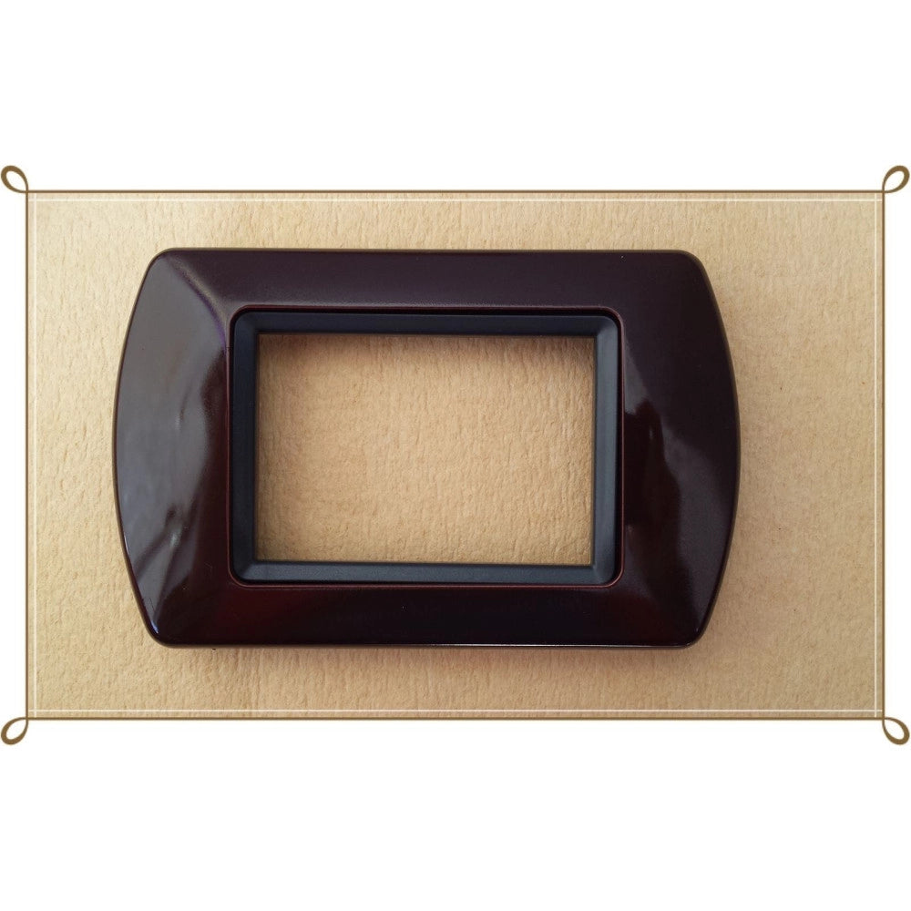 Trade Shop - Placchette Placche In Abs Compatibili Per Master Modo Colorra Placca Copriprese - Marrone -4 Fori     -