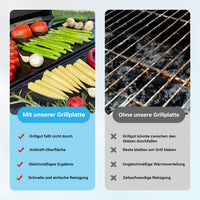 Piastra in ghisa rigata, forma a mezza luna, 55 x 26,5 x 1,5 cm, griglia in ghisa per barbecue, bistecchiera, ideale per grigliare carne, pesce, verdure