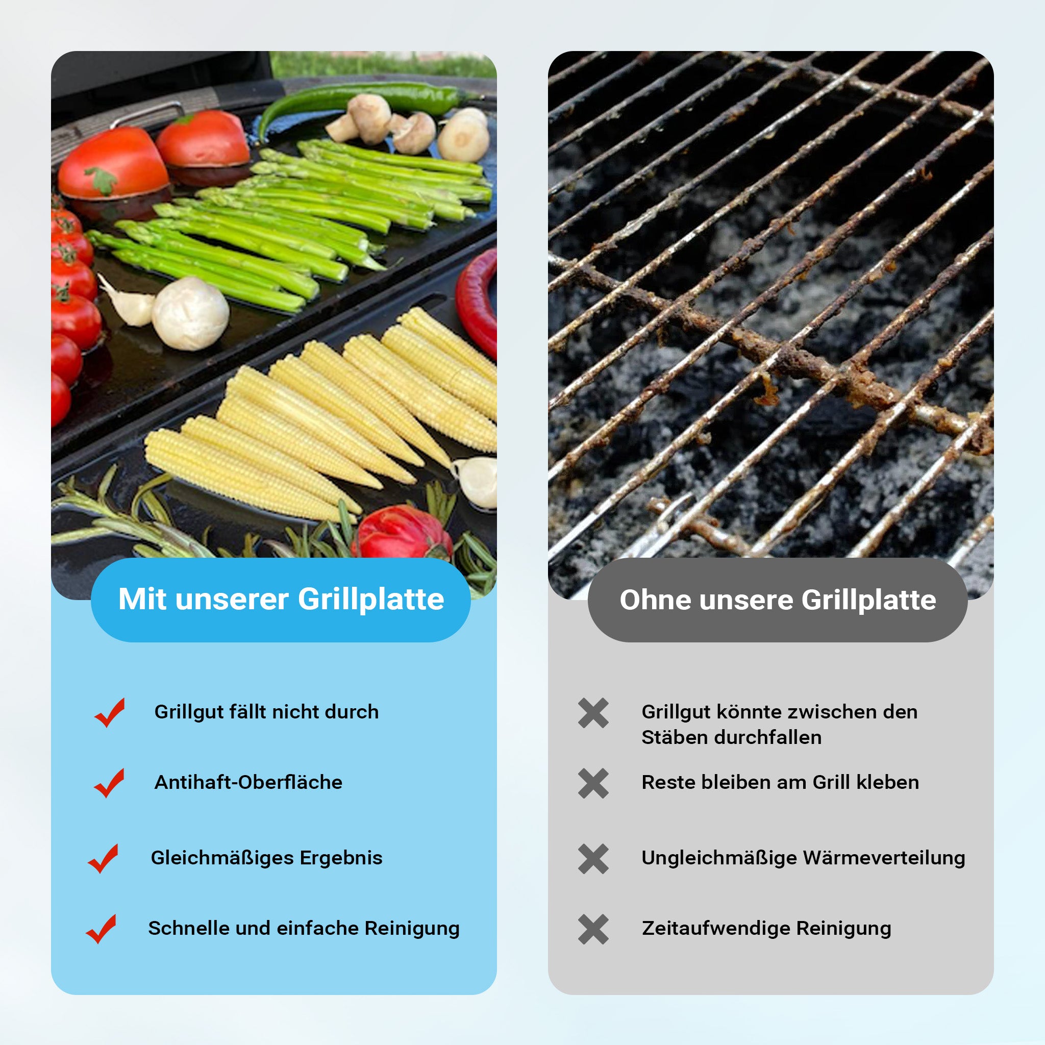 Piastra in ghisa rigata, forma a mezza luna, 55 x 26,5 x 1,5 cm, griglia in ghisa per barbecue, bistecchiera, ideale per grigliare carne, pesce, verdure