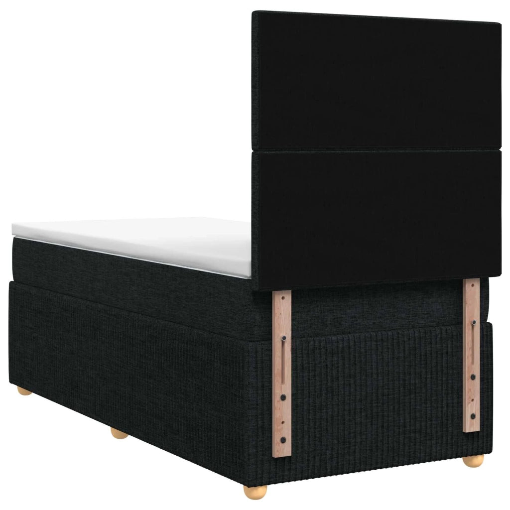 Letto box spring con materasso Nero 100 x 200 cm Tessuto 3454328