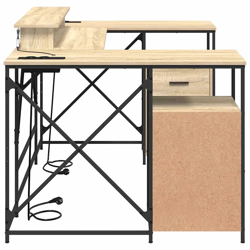 vidaXL Scrivania rovere sonoma 182 x 101 x 87.5 cm Legno multistrato
