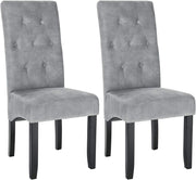 Sedie Sala da Pranzo per Cucina Ristorante Sedia Imbottita con Schienale senza Braccioli Velluto Grigio Chiaro BH294hgr-2