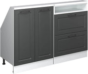 Mobile cucina sottotetto R-Line, Grigio prezioso/bianco, 210 cm Set di 5