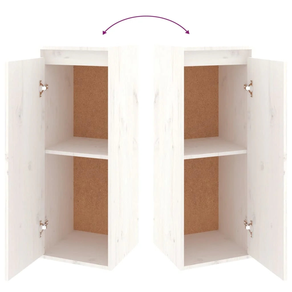 Mobile TV multimediale scaffale TV credenza mobile TV sala da pranzo soggiorno camera da letto 2 pezzi legno massello di pino bianco 02_0028582