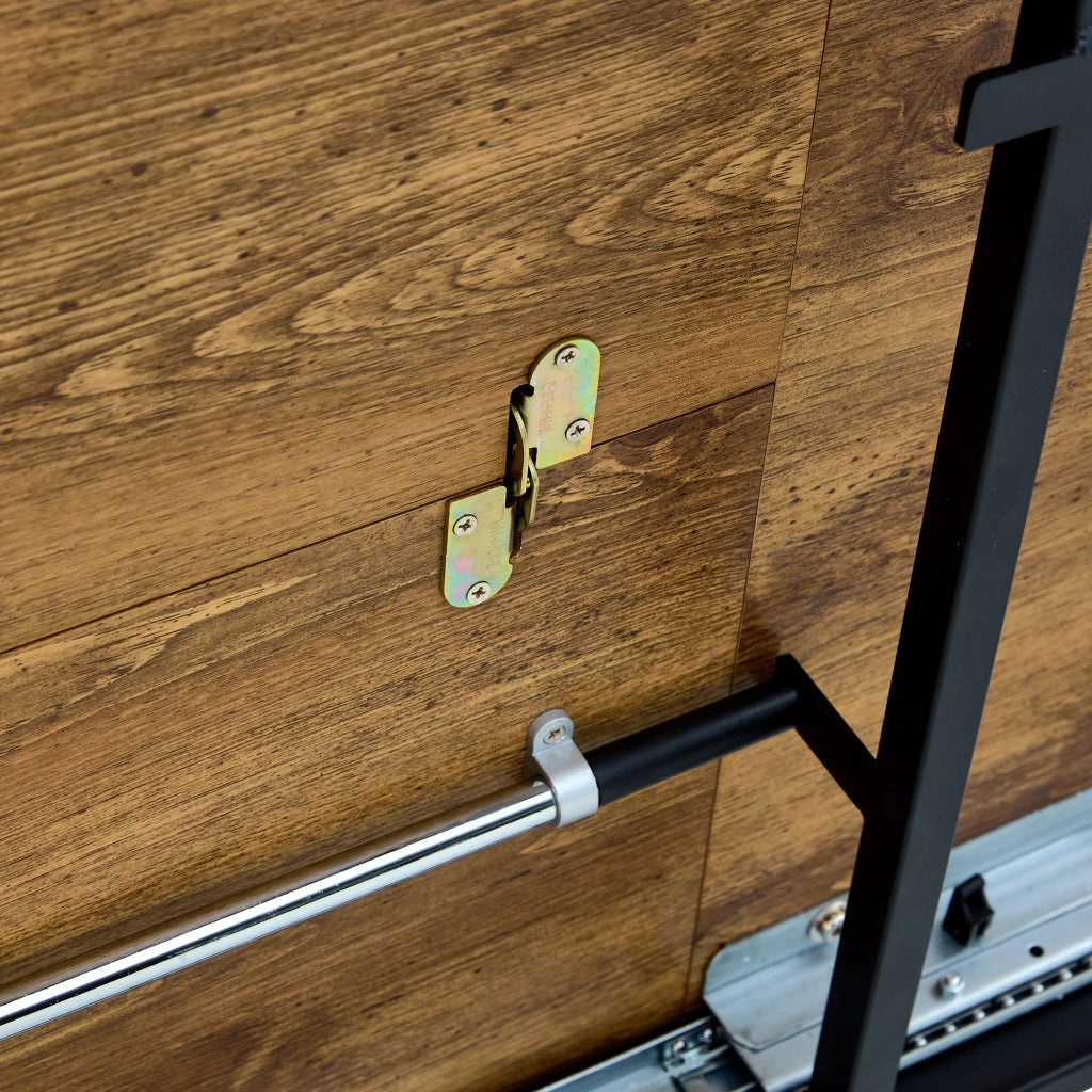 Tavolo da pranzo rettangolare industriale in MDF effetto legno con gambe in metallo nero