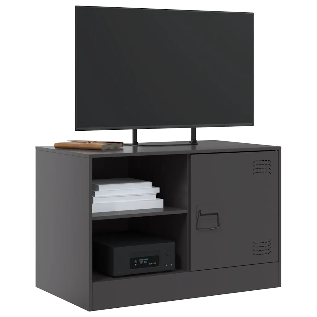 Mobili TV 2 pz Neri 67x39x44 cm in Acciaio 841692