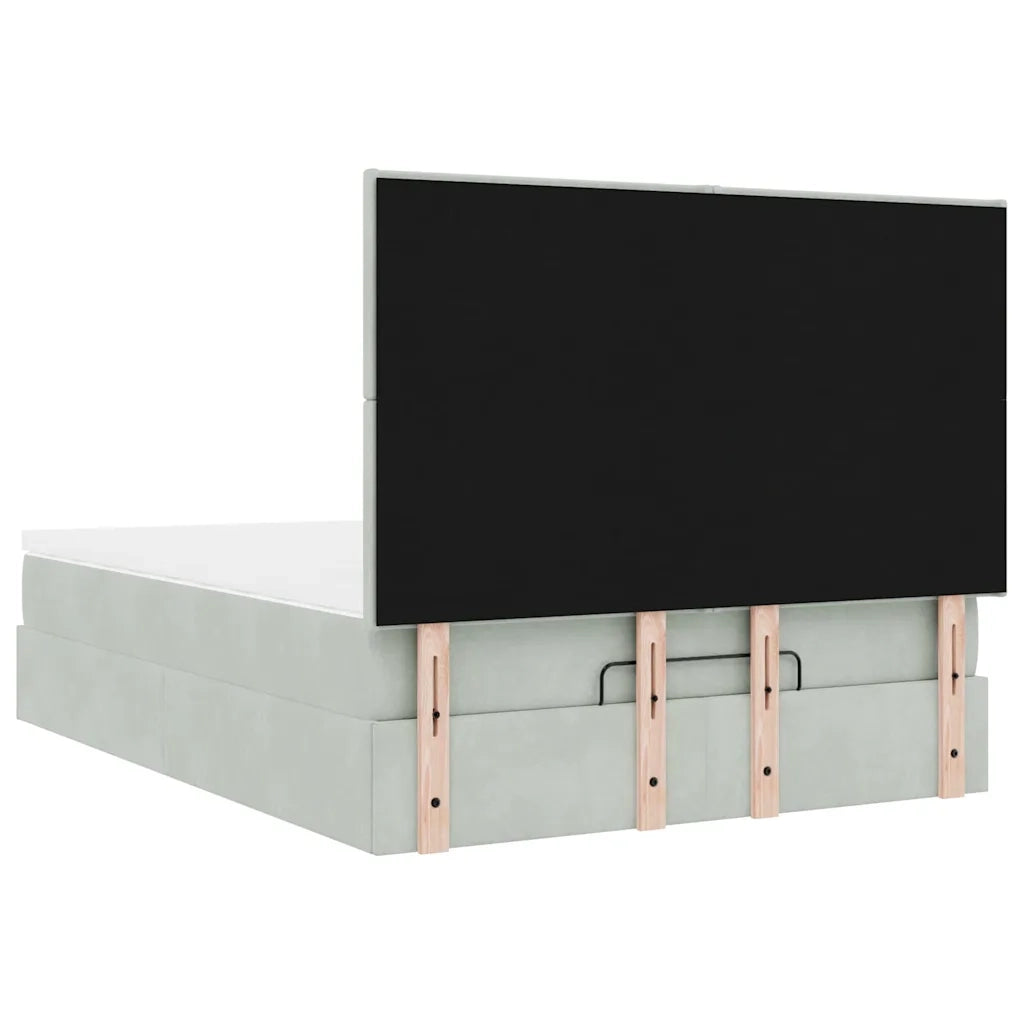Struttura Letto Pouf con Materassi 140x200 cm in Velluto 3313403
