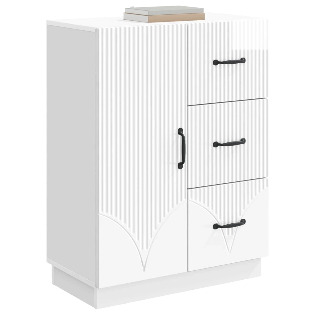 Credenza Bianco Lucido 66 x 34,5 x 87 cm Legno ingegnerizzato 895319