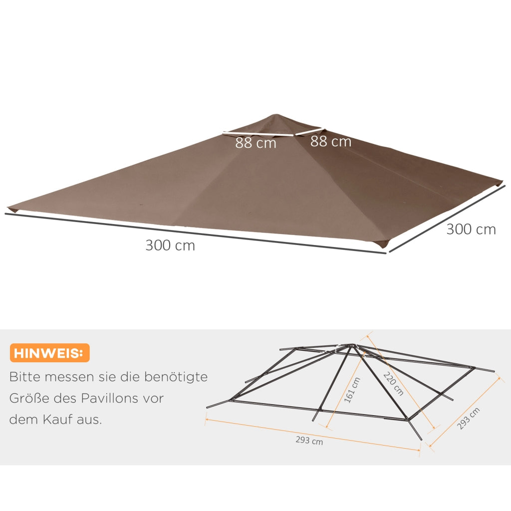 COPERTURA PER GAZEBO 298x295 cm Poliestere Coffee