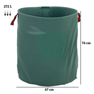 Set 3 Sacchi per Rifiuti da Giardino Ø67x76 cm da 272 L Richiudibili e Riutilizzabili Verde