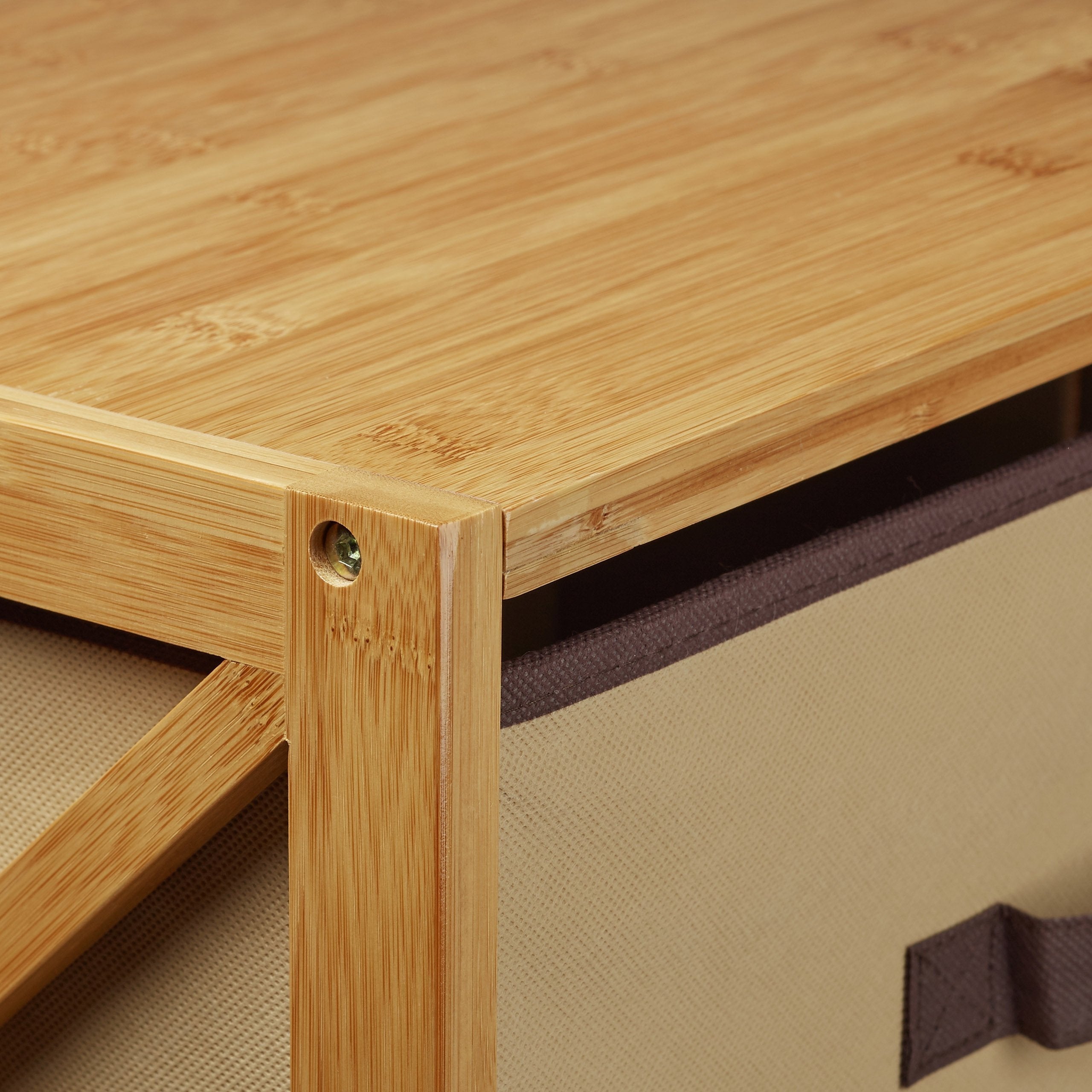 Mensola da bagno in bambù 2 livelli 54 x 42 cm 3213095