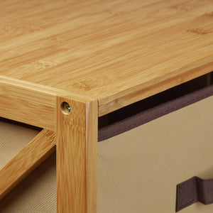 Mensola da bagno in bambù 2 livelli 54 x 42 cm 3213095