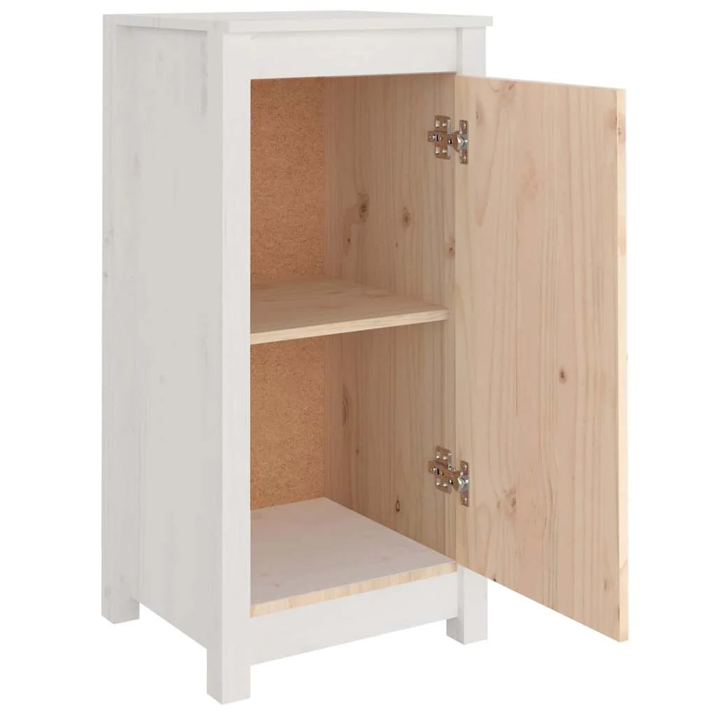 Buffet credenza cassettiera armadio mobile contenitore organizer per cucina soggiorno salotti set da 2 39 x 35 x 80 cm legno massello di pino bianco 02_0036658