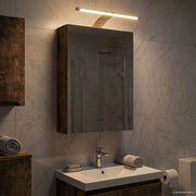 Mobiletto per specchio da bagno Rovere fumé 30 x 10,5 x 50 cm 889019