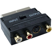 Trade Shop - Adattatore Convertitore Da Presa A Scart S Video Vhs A Rca Con Selettore In Out -