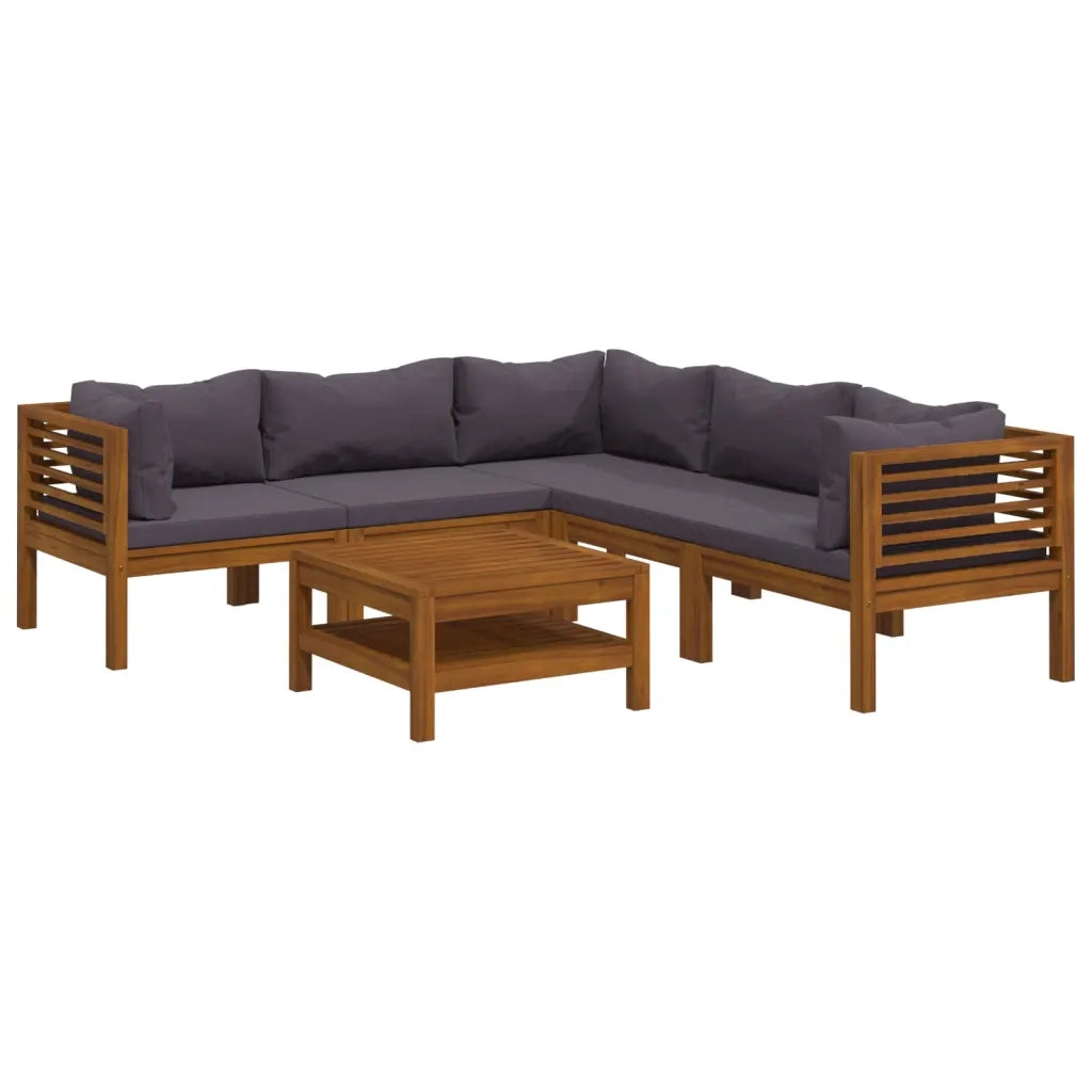 Set Divani da Giardino 6 pz con Cuscini in Massello di Acacia cod mxl 41910