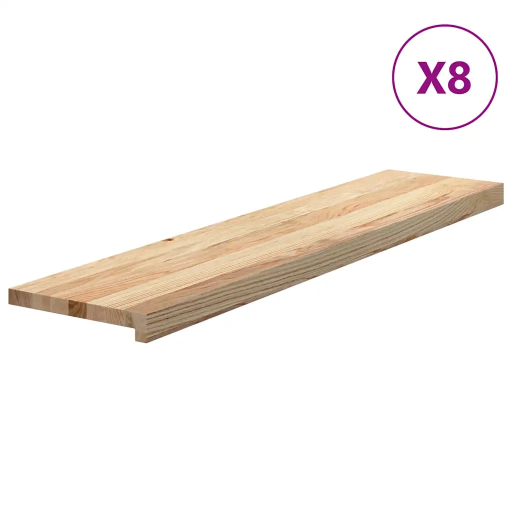 Gradini 8 pz 110x25x2 cm in Rovere Massello Non Trattato