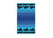 Telo Mare Spiaggia Piscina Jacquard In Spugna Disegno Sunrise Blu