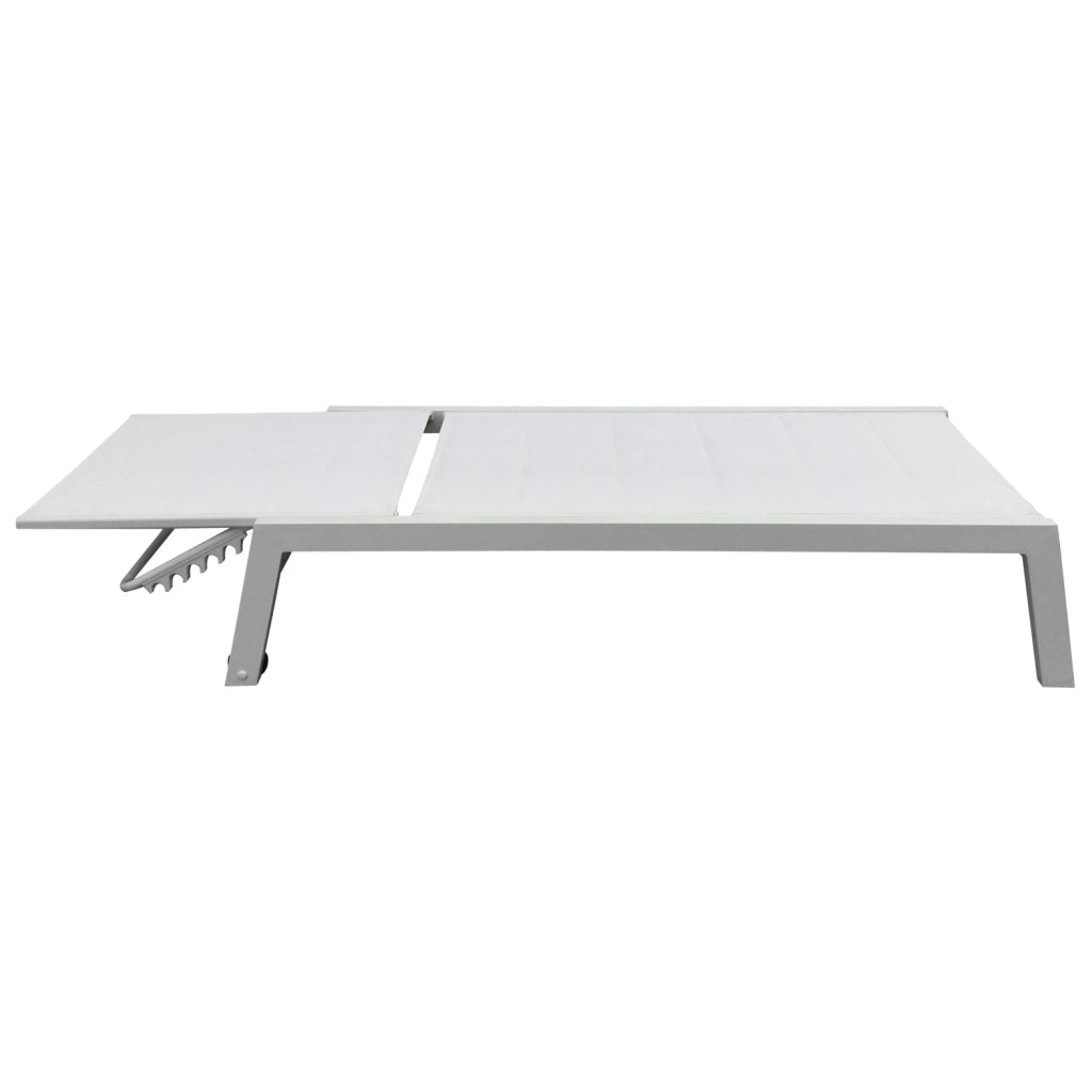 Set di 2 lettini BARBADOS in textilene bianco eTavolino - alluminio bianco