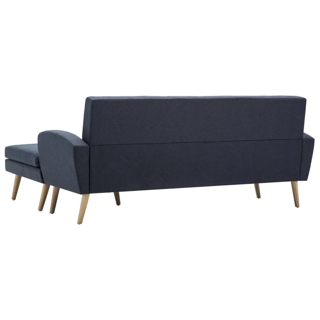 Divano a L Imbottito in Tessuto 186x136x79 cm Grigio Scuro cod mxl 19138