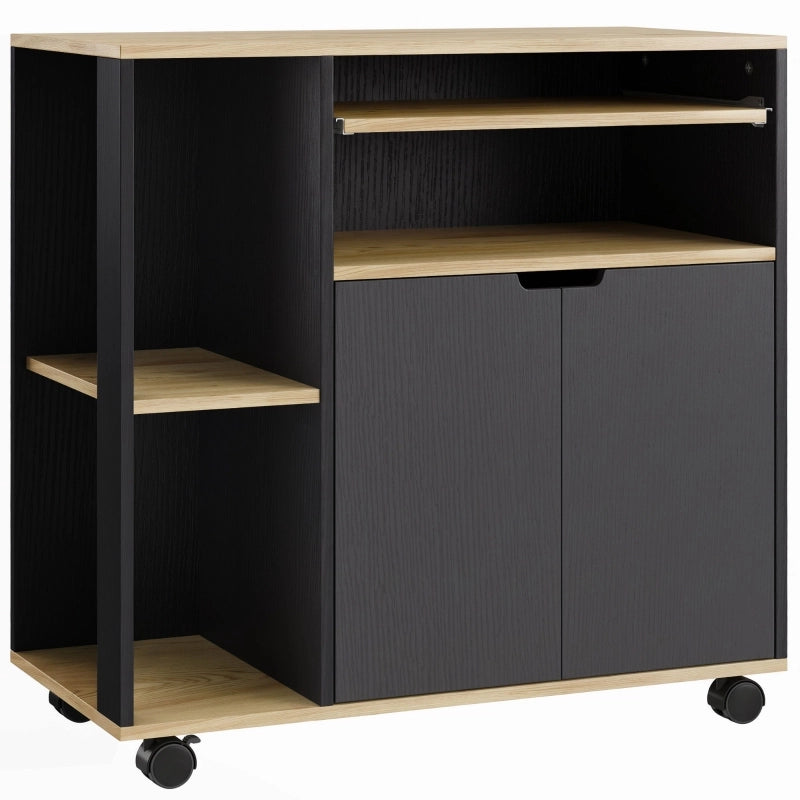 CARRELLO DA CUCINA Con ruote 80x40x82 cm Nero