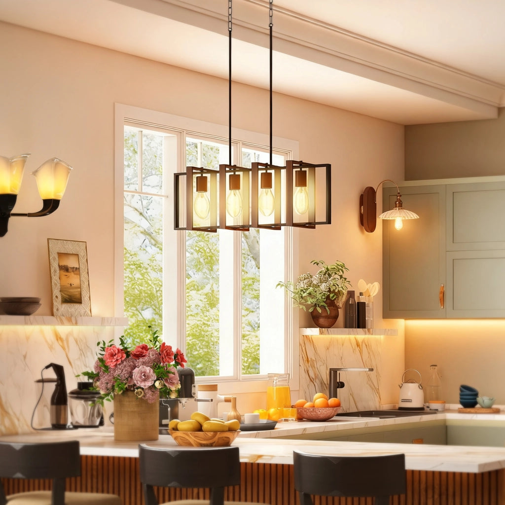 Lampadario a sospensione moderno ¨C zephmum ¨C 80x21x90-130 cm noce