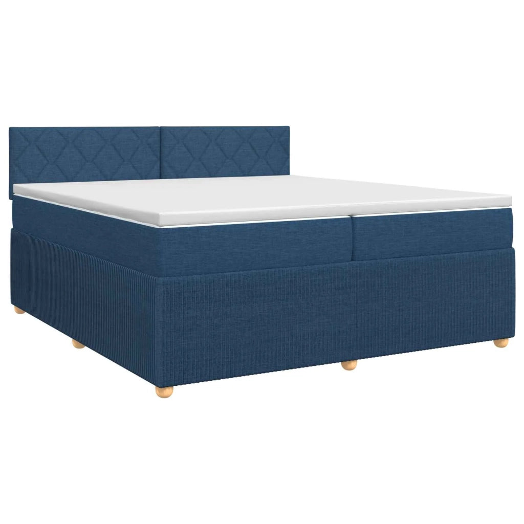 Letto box spring con materasso Blu 200 x 200 cm Tessuto 3451558