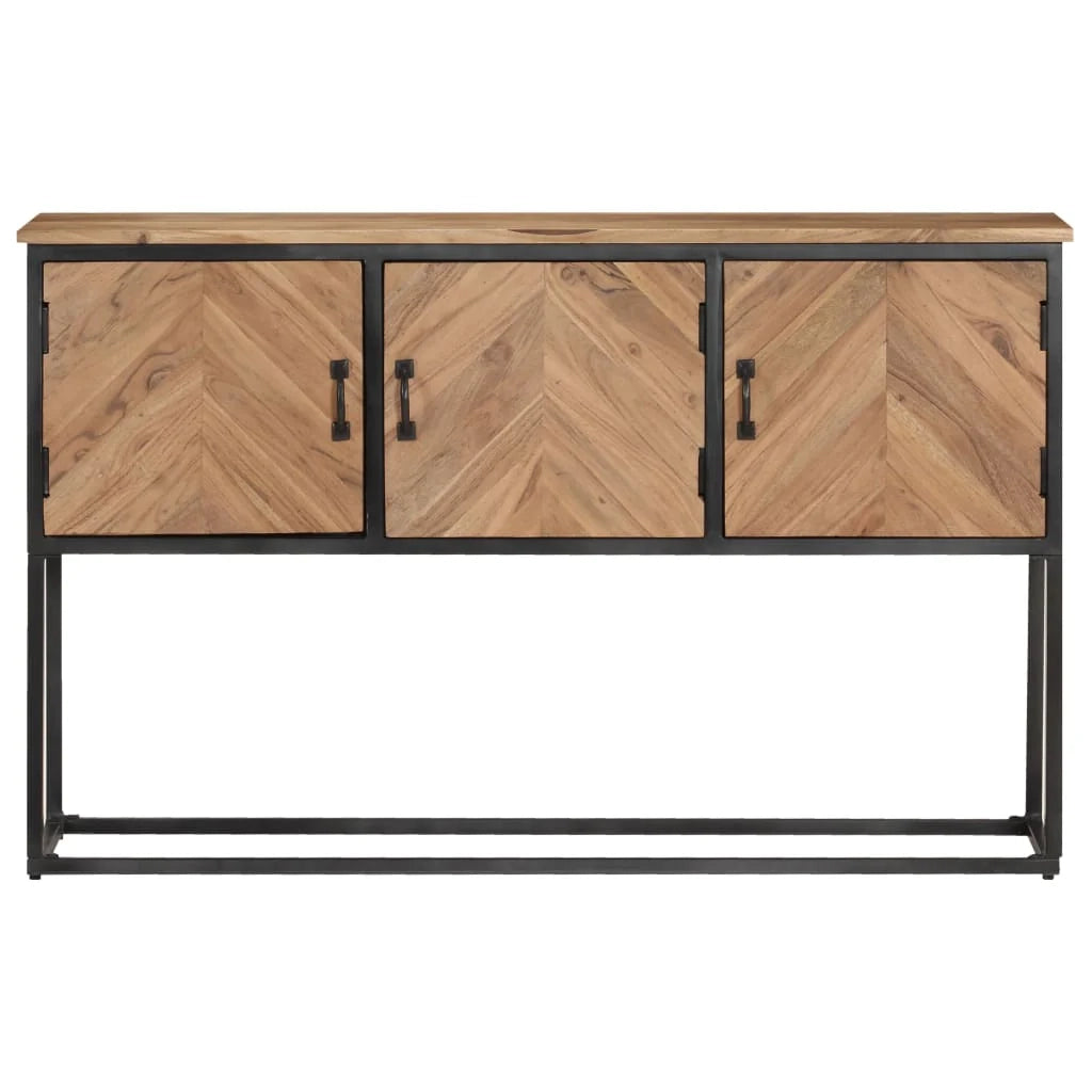Buffet credenza cassettiera armadio mobile contenitore organizer per cucina soggiorno salotto 120 x 30 x 75 cm legno massello di acacia marrone 02_0029537