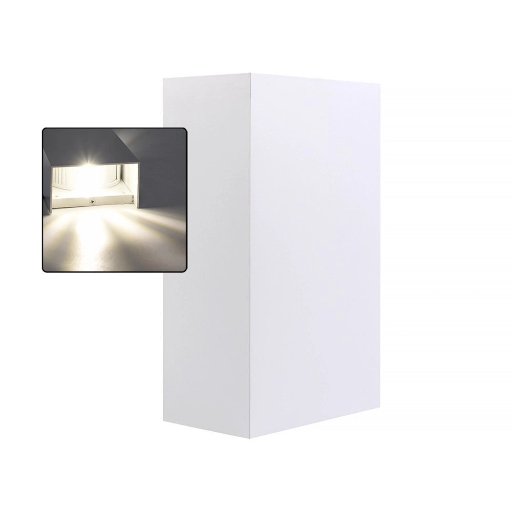 Trade Shop - Applique Led Esterno Rettangolare 10w Doppia Emissione Di Luce 3000k 4000k 640-b - -bianco Naturale      -