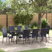 Set da pranzo da giardino 5 pezzi Nero Rattan Poliestere