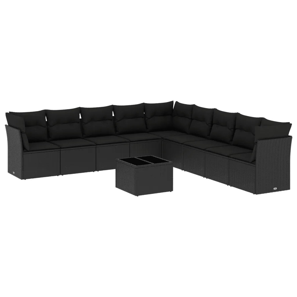 Set Divani da Giardino 10pz con Cuscini in Polyrattan Nerocod mxl 89605