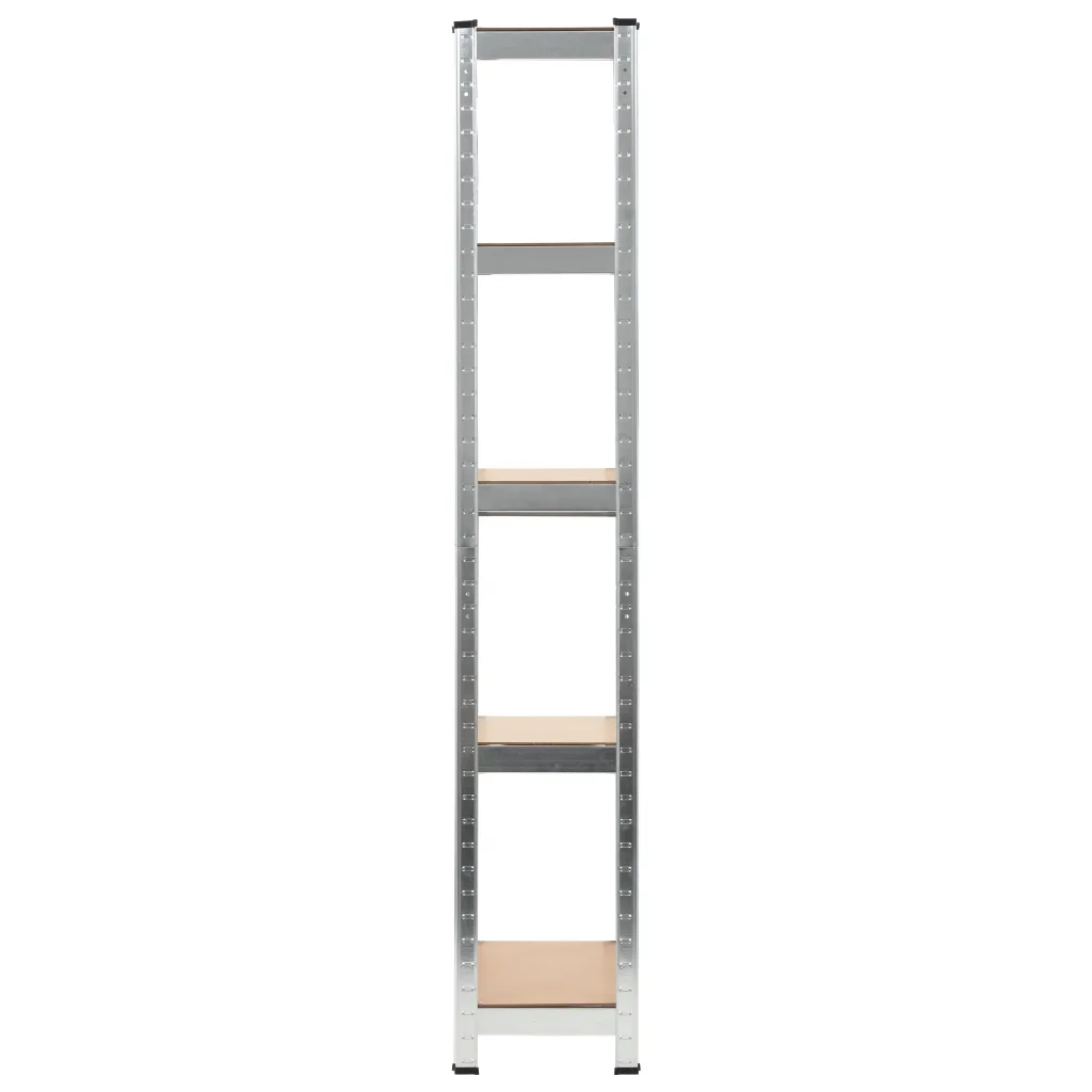 Scaffali 5 Ripiani 3 pz Argento in Acciaio e Legno Multistrato cod mxl 46748