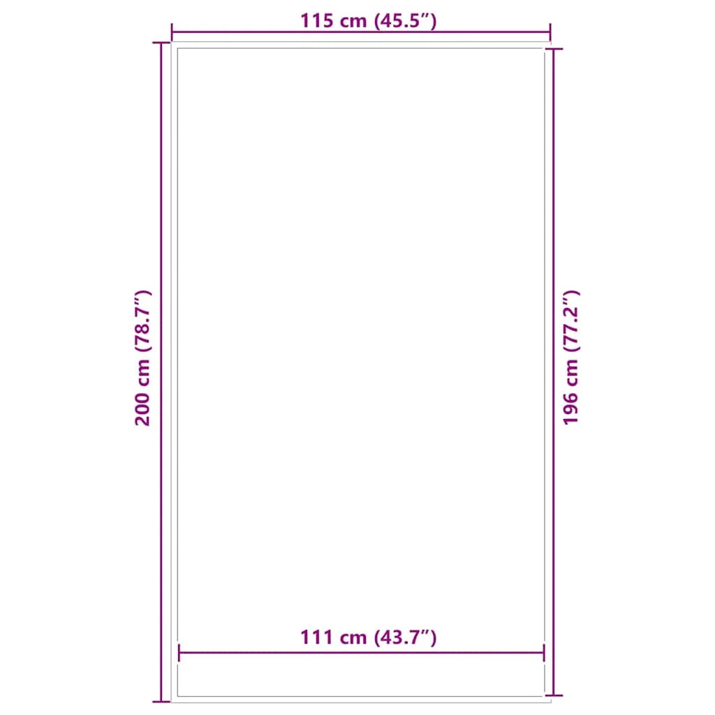 Zerbino antracite 115 x 200 cm design antiscivolo resistente adatto per uso interno ed esterno in PP antracite 02_0058165