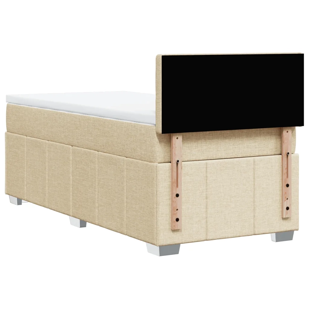 Giroletto a Molle con Materasso Crema 100x200 cm in Tessuto
