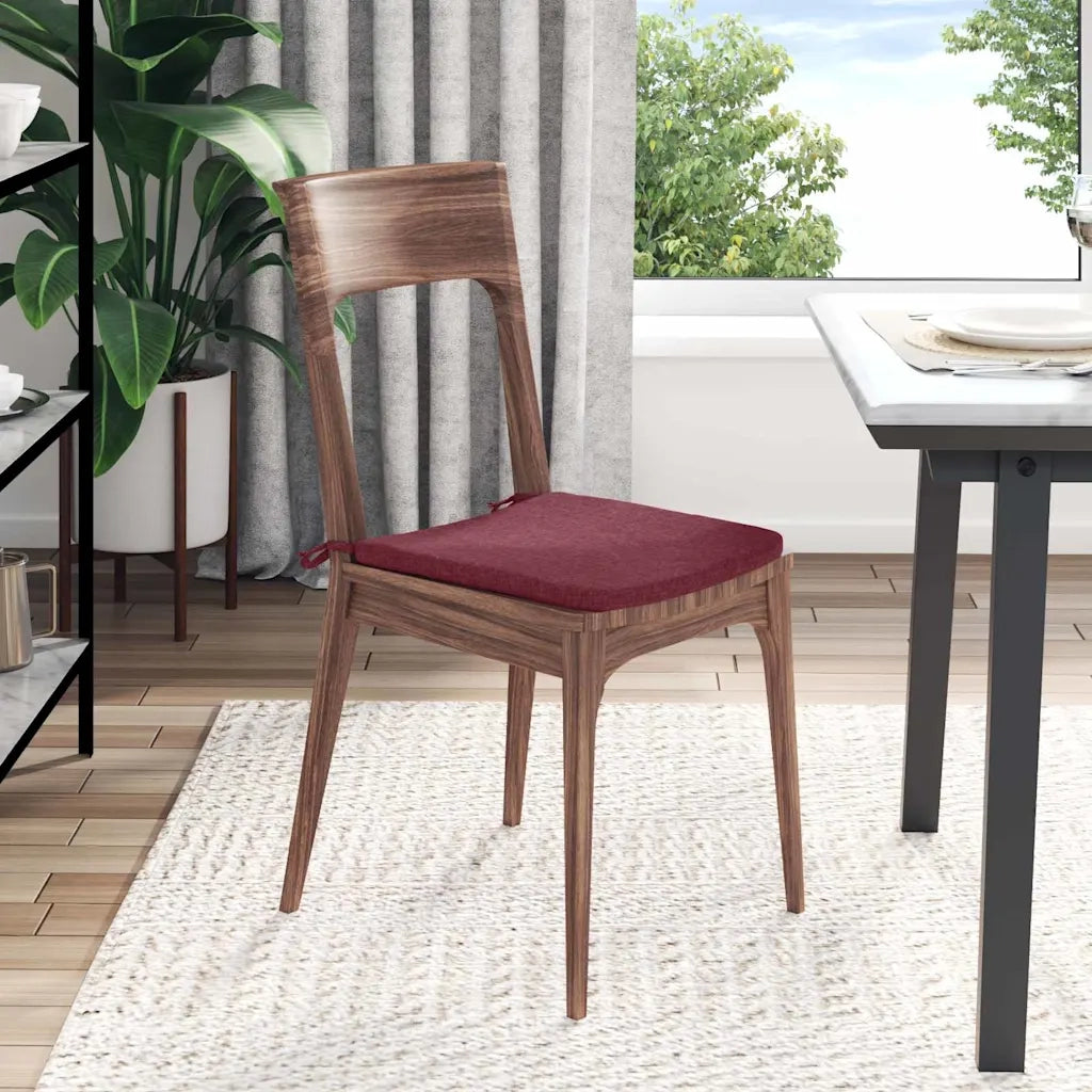Cuscini per Seduta 4 pcs Rosso Vino 40 x 40 x 3 cm Tessuto