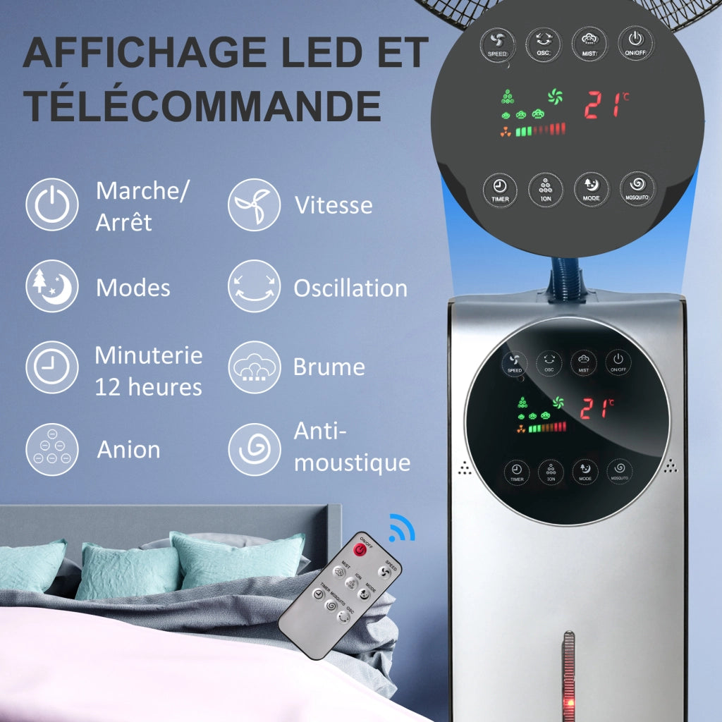 Ventilatore nebulizzatore 90 W ¨C zephmum ¨C grigio nero