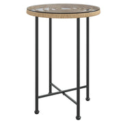 Tavolino da Giardino | Tavolo da Pranzo ?55 cm Vetro Temperato e Acciaio