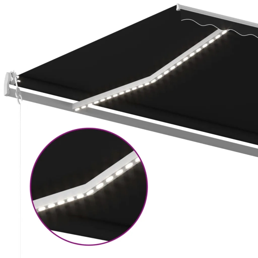Tenda Automatica con Sensore Vento e LED 600x350 cm Antracite 3069054