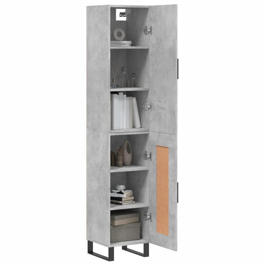 Credenza Grigio Cemento 34,5x34x180 cm in Legno Multistratocod mxl 78010