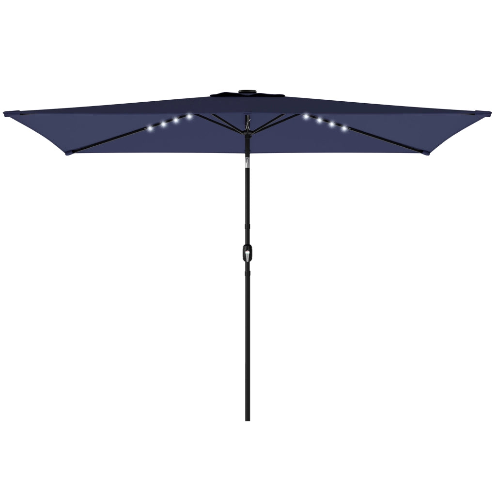 Tenda da Sole con 24 Luci LED Solari ¨C zephmum ¨C Blu Scuro 2.9x2.5 m