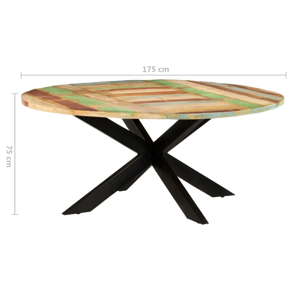 Tavolo da Pranzo Rotondo 175x75 cm in Massello di Recupero  cod mxl 64423