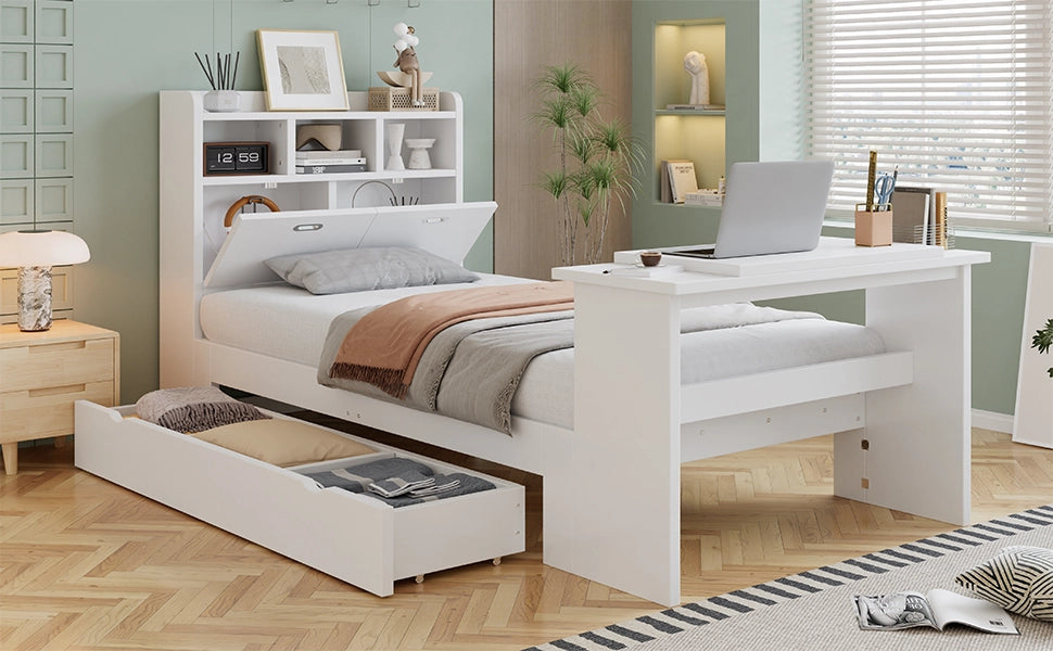 letto singolo legno bianco 90x200 cm