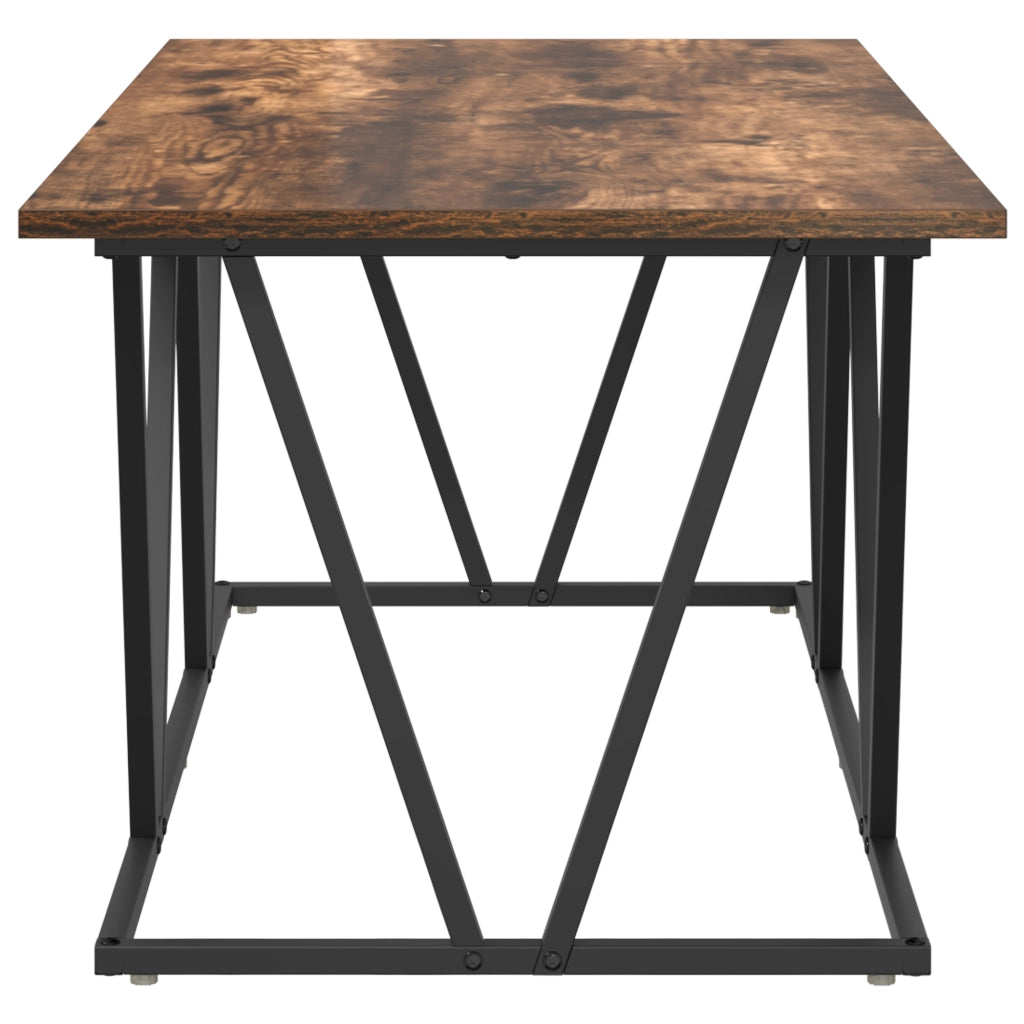 Tavolino da caffÃ¨ in rovere affumicato 100x50x40 cm in legno ingegnerizzato e metallo