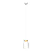 Lampada a sospensione Target in acciaio bianco e oro
