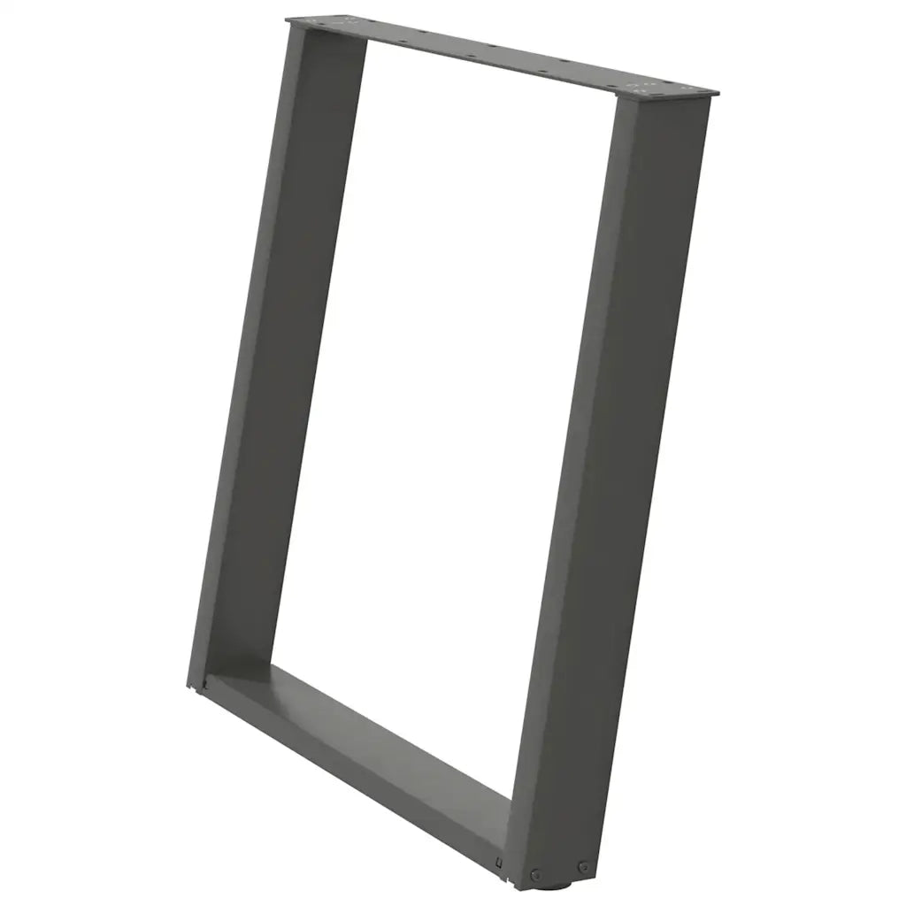 Gambe per tavolo da pranzo a forma di U 2 pz Antracite 70x(72-73) cm Acciaio