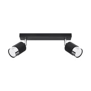 Faretto soffitto nero/cromo doppio barra 2xGU10 Pure Lume