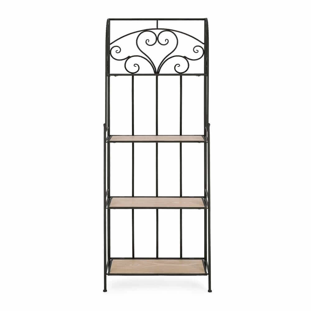 Scaffale in Metallo Bianco con 4 Piani in MDF Stile Romantico - GUSE