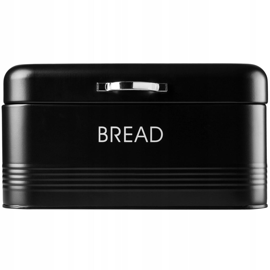 Contenitore per il pane KADAX in metallo nero, grande e moderno, ideale per panini e pane.
